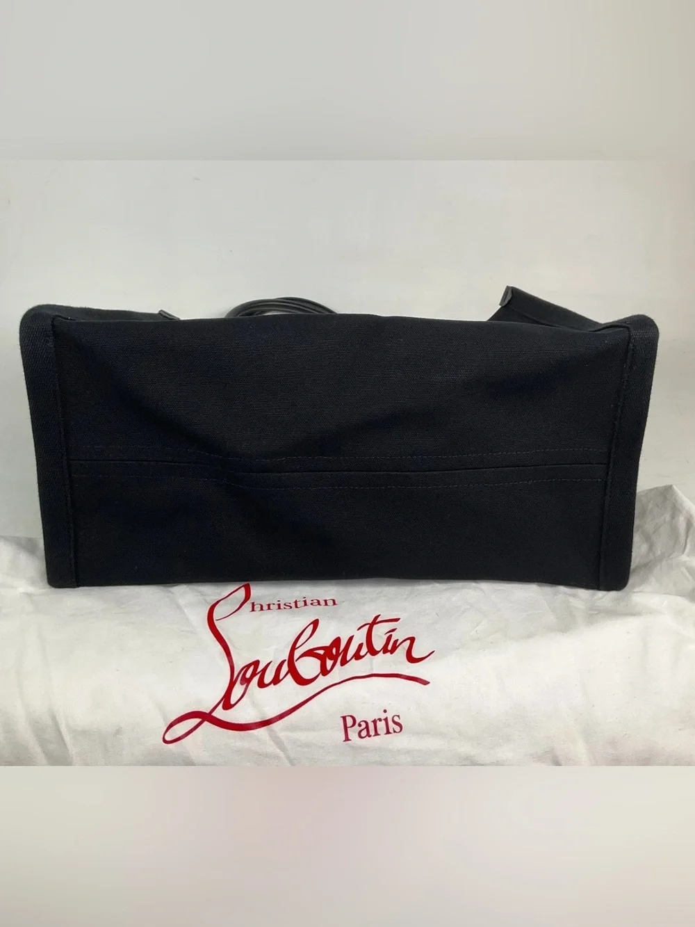 Christian Louboutin Nastroloubi Large Canvas Tote Bag Black with Dustbag